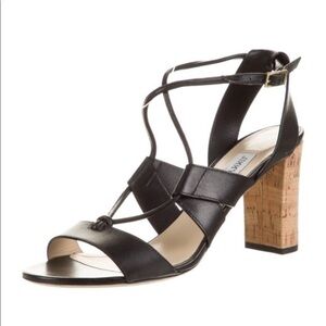 Jimmy Choo Margo 80 Cork Heeled Sandals Size 35